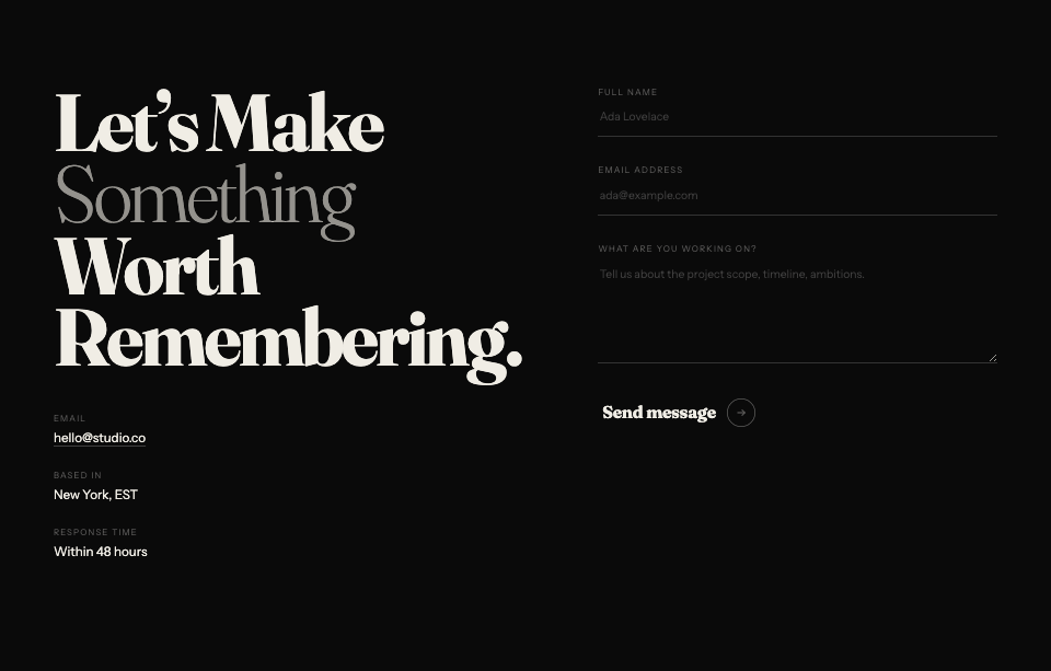 Contact Form Section HTML CSS