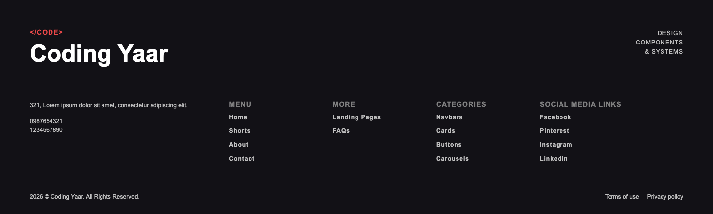 Responsive Footer HTML CSS #2