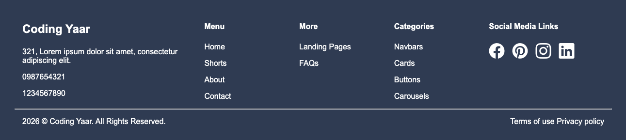 Responsive Footer HTML CSS