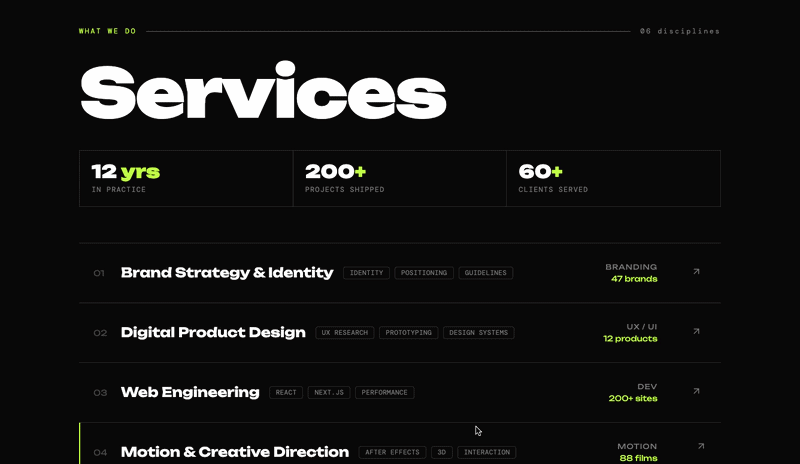 Our Services section with accordion HTML CSS JS