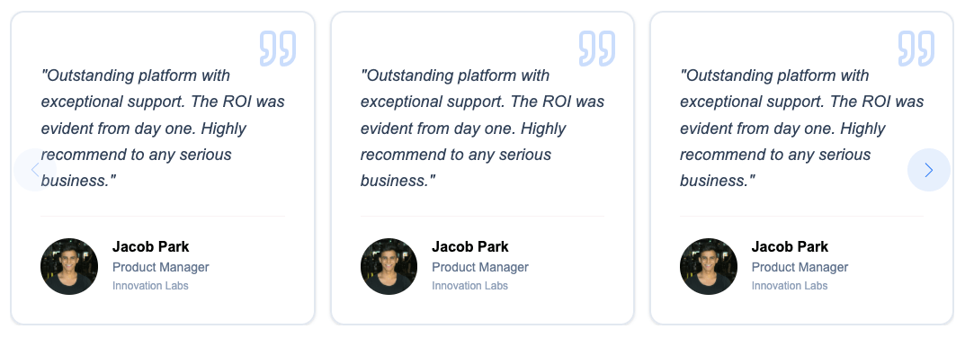 Testimonial Slider using Swiper JS