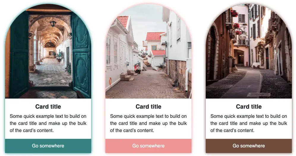 Bootstrap card example (dome-shaped image)