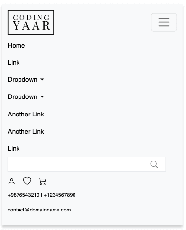 Bootstrap E-commerce Multi-line Navbar on mobile