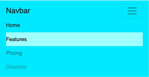bootstrap navbar hover background color step 2