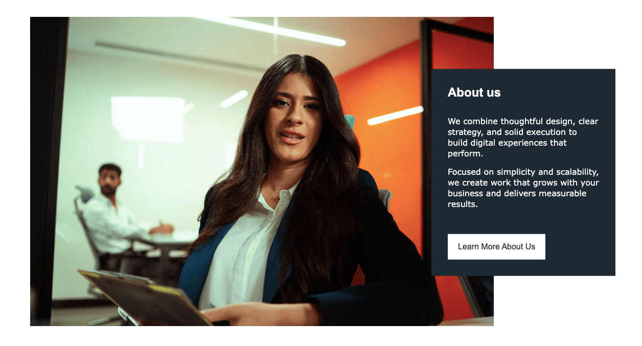 Responsive HTML CSS About Us Section